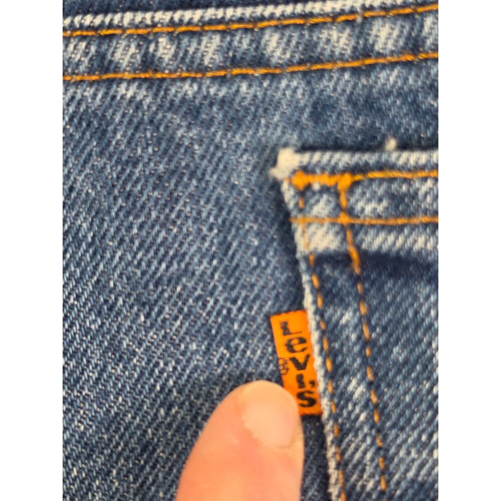 Vintage Levis 20517-0217 517 Jeans 42x30 Blue Orange Tab Bootcut USA 90s Denim - Picture 3 of 15
